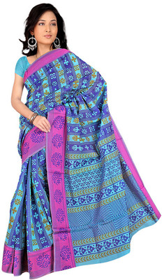 

Desi Butik Embroidered Fashion Chanderi Saree(Blue)