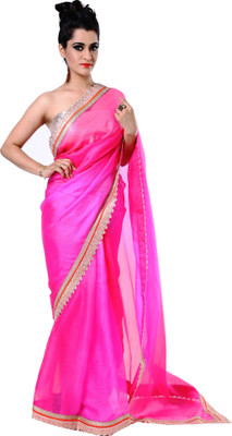 

Ranas Self Design Fashion Silk Saree(Pink), Shaded pink