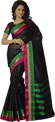 

Neshkaar Striped Bollywood Cotton Saree(Multicolor)