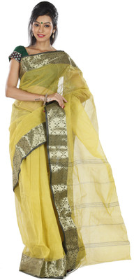 

Sanrocks Global Fashions Woven Tant Cotton Saree(Light Green)