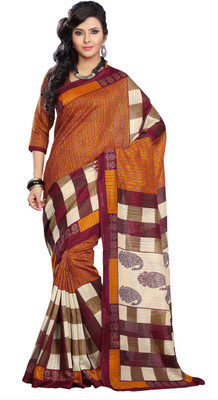 

Khoobee Self Design, Printed Fashion Art Silk Saree(Orange, Multicolor), Multicolor;orange