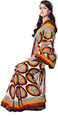 

Khushali Self Design, Printed Fashion Georgette Saree(Red, Multicolor), Multicolor;red