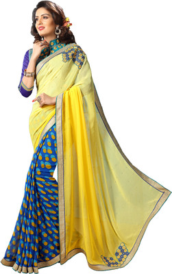 

Jiya Self Design, Printed, Embellished Fashion Georgette Saree(Yellow, Multicolor), Multicolor;yellow