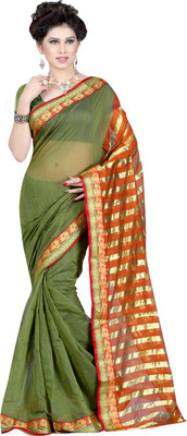 

Sanju Sarees Plain Fashion Art Silk Saree(Green)