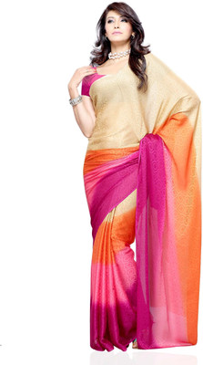 

JTInternational Printed Fashion Chiffon Saree(Multicolor), Multi color