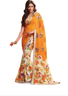 

Ridham Sarees Floral Print Fashion Georgette Saree(Multicolor)