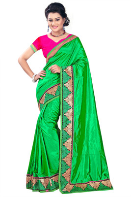 

Weavedeal Embellished, Self Design Banarasi Banarasi Silk Saree(Green)