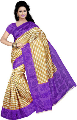 

Indian Wear Online Printed Fashion Cotton Saree(Purple)