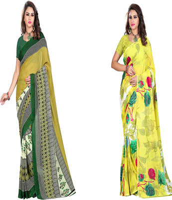 

Araja Printed Fashion Georgette Saree(Pack of 2, Green)