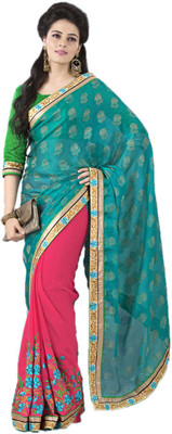 

Indian Wear Online Embroidered Fashion Net Saree(Multicolor)