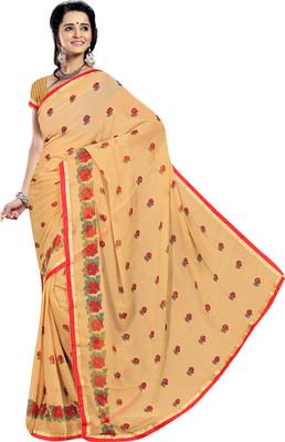 

Jiya Self Design, Printed, Embellished Fashion Chiffon Saree(Beige)
