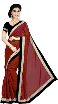 

Party Wear Dresses Solid Fashion Chiffon Saree(Maroon)