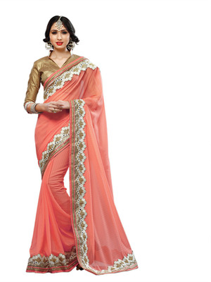 

Suvastram Floral Print Fashion Chiffon Saree(Pink)