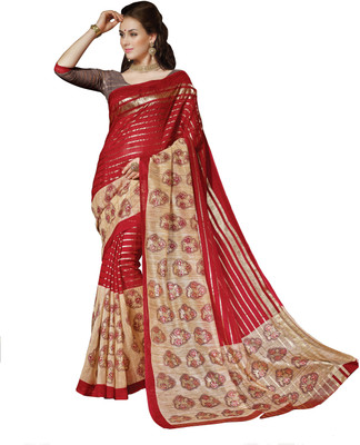 

Bhavi Printed Fashion Art Silk Saree(Red)