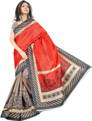 

Jiya Self Design Fashion Silk Saree(Orange, Brown), Brown;orange