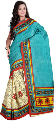 

Softdeal Floral Print Bhagalpuri Printed Silk Saree(Multicolor)