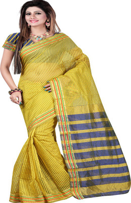 

Ansu Fashion Printed Daily Wear Cotton Linen Blend Saree(Yellow)