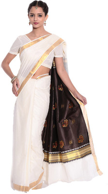 

Darps Self Design Balarampuram Cotton Saree(Multicolor), Cream