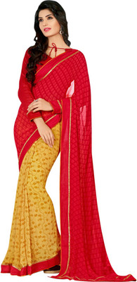 

Saara Printed Fashion Georgette Saree(Yellow, Red)