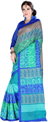 

Khushali Self Design, Printed Fashion Art Silk Saree(Multicolor), Multi;sky blue