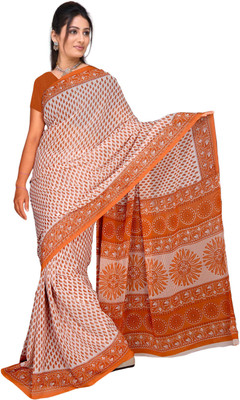 

Vardan Prints Printed Bollywood Georgette Saree(Orange, White)
