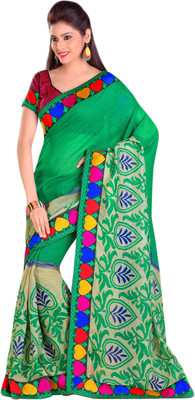

Sunaina Printed Fashion Raw Silk Saree(Multicolor)
