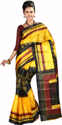 

Anushree Saree Self Design Fashion Chanderi Saree(Multicolor), Black-yellow
