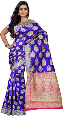 

It's Banii Woven Banarasi Handloom Banarasi Silk Saree(Blue)