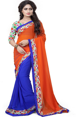 

Omkarcreation Solid Bollywood Georgette Saree(Multicolor)