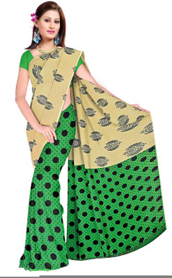 

Parisha Printed Fashion Georgette Saree(Beige, Green)