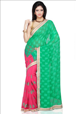 

Chirag Sarees Embroidered Fashion Georgette Saree(Multicolor