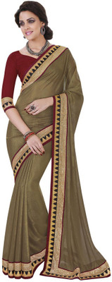 

Desi Butik Embellished Fashion Georgette Saree(Gold)