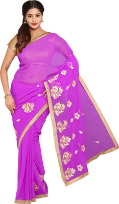 

Parchayee Embroidered Fashion Chiffon Saree(Purple)