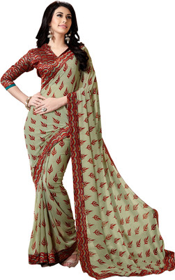 

Jiya Self Design, Printed Fashion Georgette Saree(Green, Maroon)