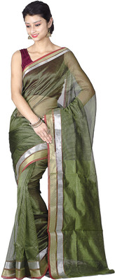 

Chandrakala Woven Banarasi Art Silk Saree(Green)