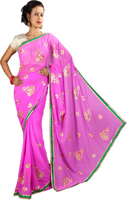 

Anushree Saree Self Design Fashion Chanderi Saree(Multicolor), Green;pink