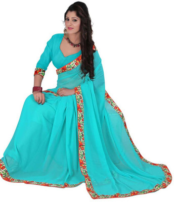 

Gunjan Creations Solid Fashion Pure Georgette Saree(Pack of 2, Multicolor), Multey