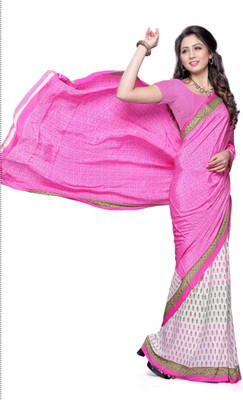 

Hi-Choice Printed Fashion Crepe Saree(Pink)