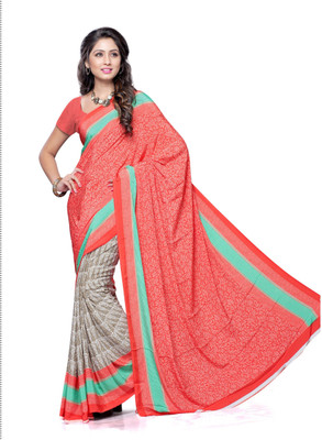 

Hi-Choice Printed Fashion Crepe Saree(Orange)