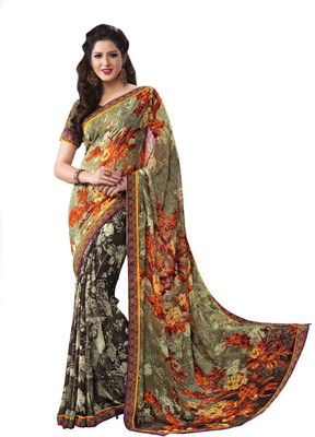 

Ridham Sarees Printed Daily Wear Handloom Georgette Saree(Multicolor)