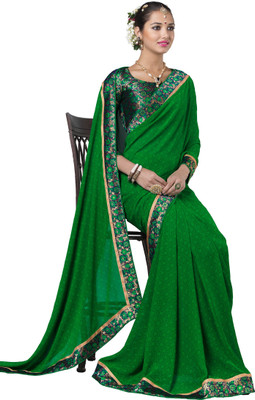 

Parisha Embroidered Fashion Georgette Saree(Green)