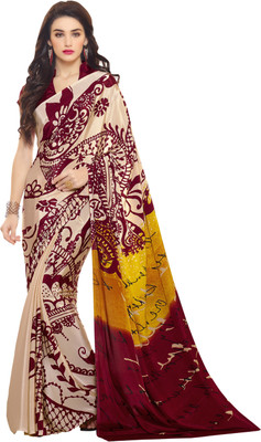 

Khushali Self Design, Printed Fashion Crepe Saree(Multicolor)