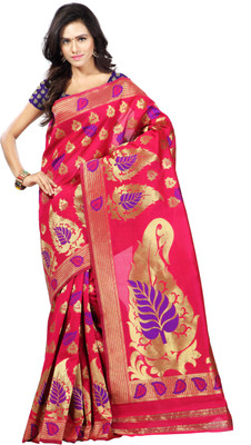 

Weavedeal Embellished, Self Design Kanjivaram Banarasi Silk Saree(Maroon), Red