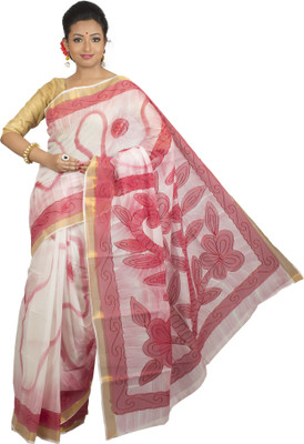

Monidipa Self Design Fashion Cotton Saree(Pink)