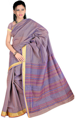 

Desi Butik Embroidered Fashion Chanderi Saree(Purple)