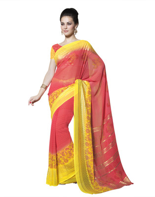 

Suvastram Printed Fashion Georgette Saree(Pink)