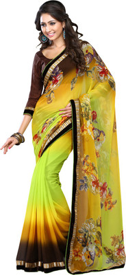 

Suvastram Printed Fashion Chiffon Saree(Green)