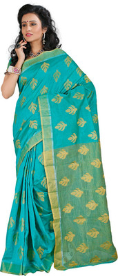 

Roopkala Silks Woven Fashion Tussar Silk Saree(Green)