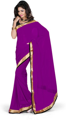 

Stylish Girls Solid Fashion Georgette Saree(Purple)
