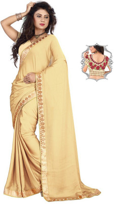 

Stylezone Embroidered Fashion Satin Saree(Beige), Maroon